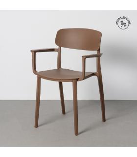 SILLA APILABLE MARRÓN PP CONTRACT 51,50 X 51 X 80 CM