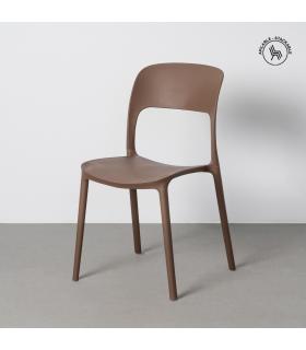 SILLA APILABLE MARRÓN PP CONTRACT 58 X 41 X 82 CM