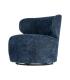 SILLÓN GIRATORIO AZUL TEJIDO-MADERA 73 X 68 X 74 CM