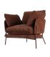 SILLÓN MARRÓN OSCURO TEJIDO-METAL 95 X 80 X 79 CM