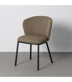 SILLA ESPIGA MARRÓN TEJIDO-METAL SALÓN 55 X 55 X 78 CM