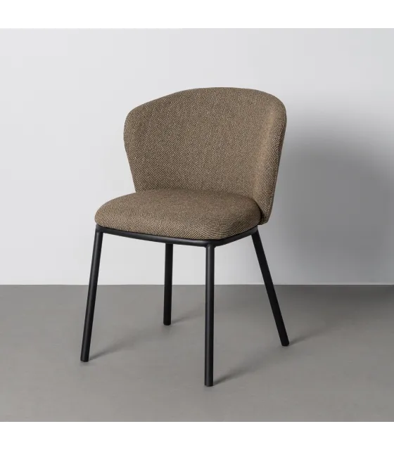 SILLA ESPIGA MARRÓN TEJIDO-METAL SALÓN 55 X 55 X 78 CM