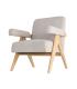 SILLÓN BEIGE TEJIDO-MADERA SALÓN 74 X 76 X 85 CM