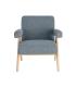 SILLÓN AZUL TEJIDO-MADERA SALÓN 74 X 76 X 85 CM