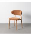 Peach fabric-metal contract chair 53 x 51 x 76.5 cm