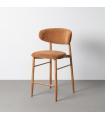Peach fabric-metal contract stool 53 x 52 x 95 cm