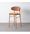 Peach fabric-metal contract stool 54 x 52 x 105 cm