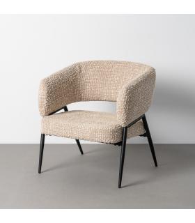 SILLÓN BEIGE TEJIDO-METAL SALÓN 71 X 70 X 75 CM