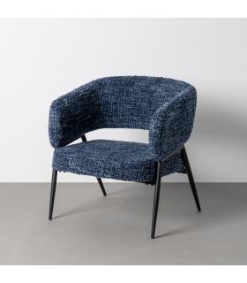 SILLÓN AZUL TEJIDO-METAL SALÓN 71 X 70 X 75 CM