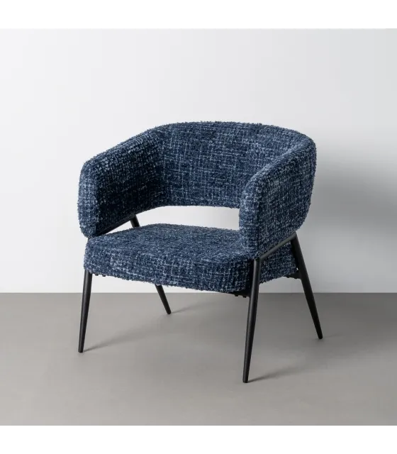 SILLÓN AZUL TEJIDO-METAL SALÓN 71 X 70 X 75 CM