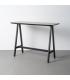 MESA ALTA NEGRO-CREMA DM-METAL MUEBLES 138 X 50 X 100 CM