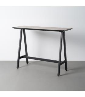 MESA ALTA NEGRO-CREMA DM-METAL MUEBLES 138 X 50 X 100 CM