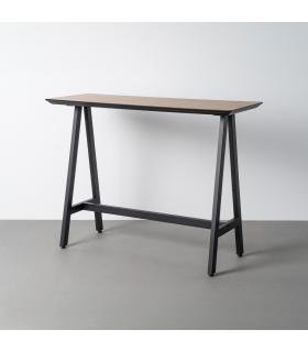 MESA ALTA NEGRO-NATURAL DM-METAL MUEBLES 138 X 50 X 100 CM