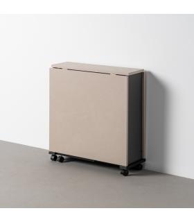 MESA PLEGABLE PLEGABLE NEGRO-CREMA 148 X 71 X 74 CM