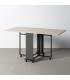 MESA PLEGABLE PLEGABLE NEGRO-CREMA 148 X 71 X 74 CM