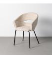 Beige fabric-metal armchair 61.5 x 61 x 81.5 cm