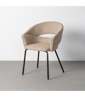 SILLA BRAZOS TAUPE TEJIDO-METAL 59 X 61 X 82 CM