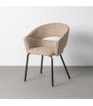 Taupe fabric-metal armchair 61.5 x 61 x 81.5 cm