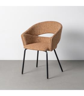 SILLA BRAZOS MOKA TEJIDO-METAL 59 X 61 X 82 CM