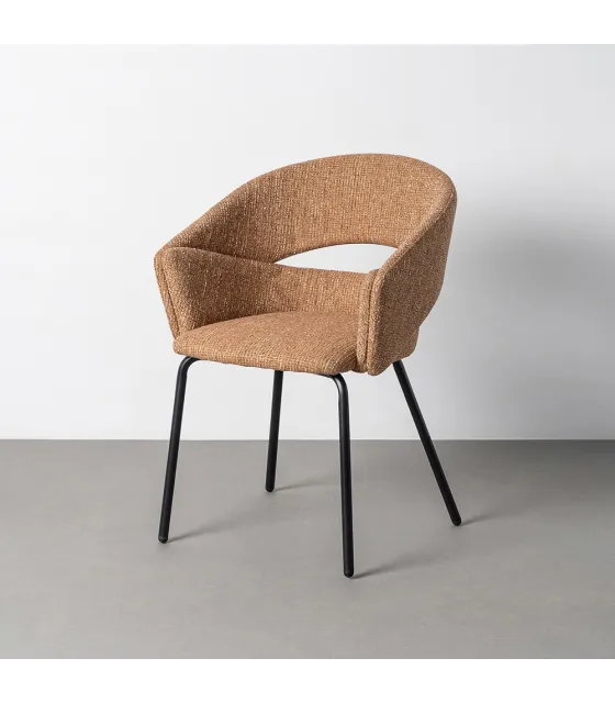 SILLA BRAZOS MOKA TEJIDO-METAL 59 X 61 X 82 CM