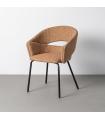 Mocha fabric-metal armchair 61.5 x 61 x 81.5 cm