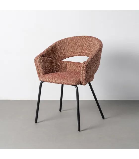 SILLA BRAZOS TEJA TEJIDO-METAL 59 X 61 X 82 CM