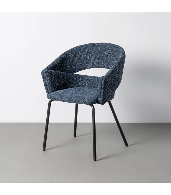 SILLA BRAZOS AZUL TEJIDO-METAL 59 X 61 X 82 CM