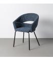 Blue fabric-metal armchair 61.5 x 61 x 81.5 cm