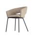 SILLA BRAZOS TAUPE TEJIDO-METAL 59 X 61 X 82 CM