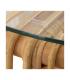 MESA CENTRO NATURAL RATÁN / CRISTAL 130 X 65 X 43,50 CM
