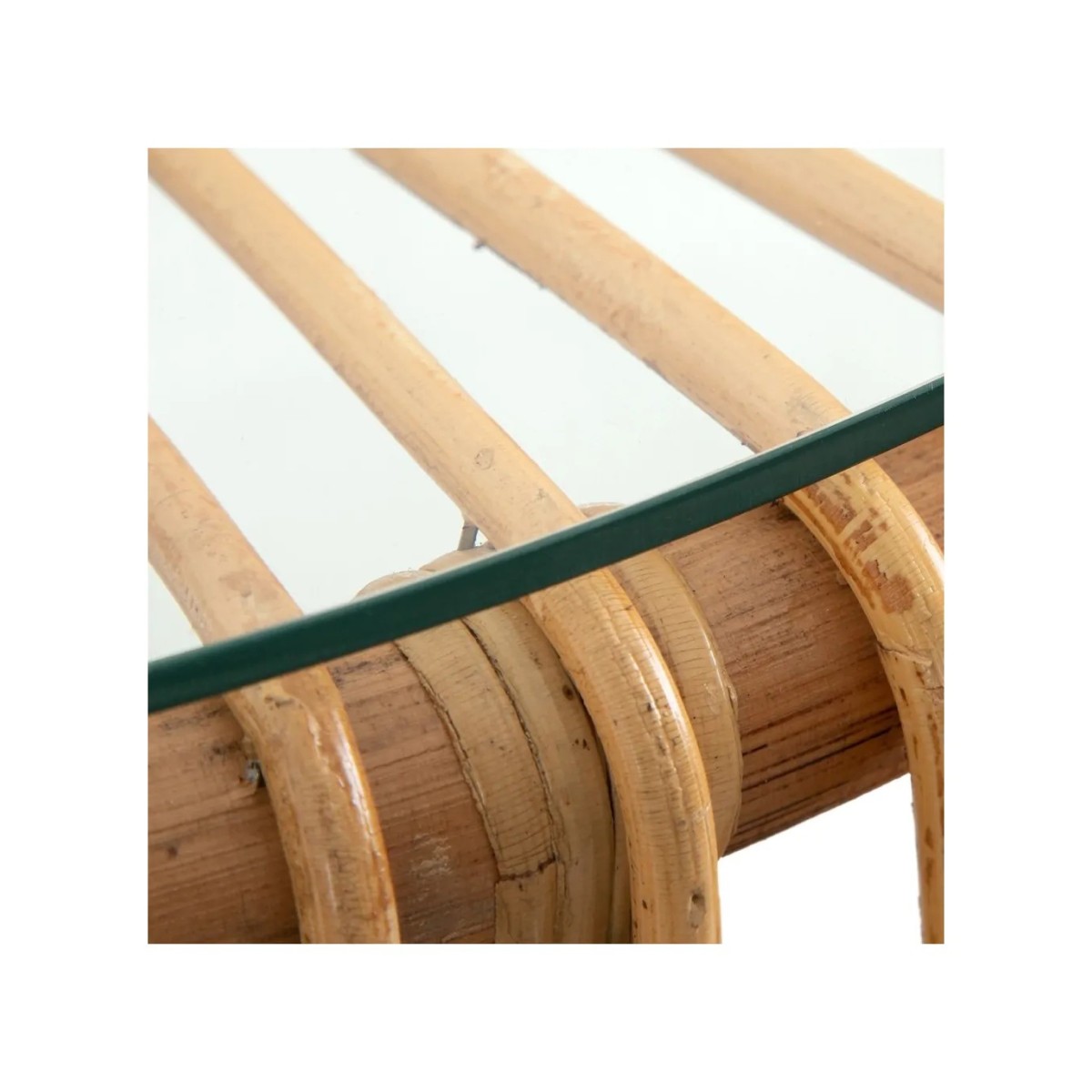 MESA CENTRO NATURAL RATÁN / CRISTAL 130 X 65 X 43,50 CM