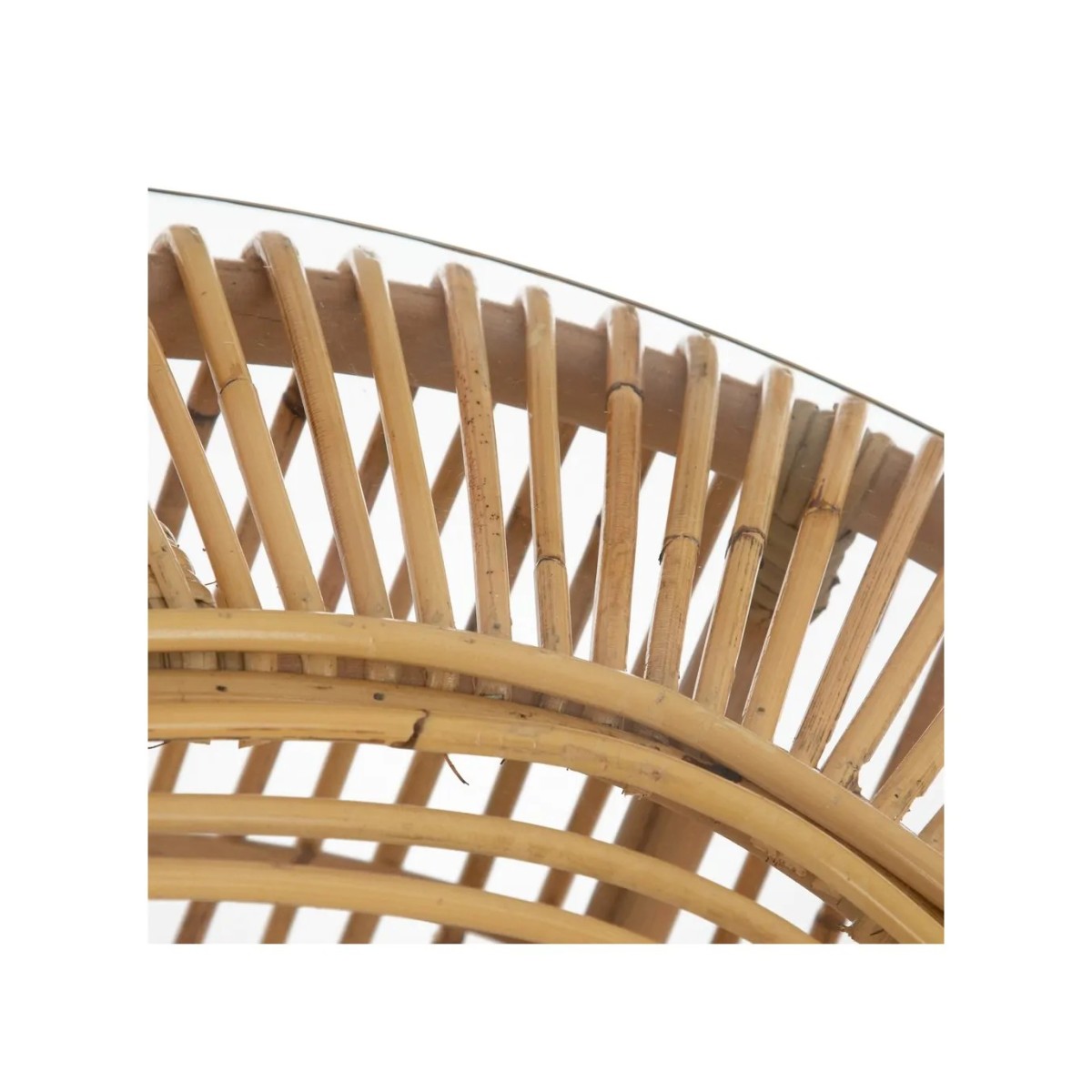 MESA CENTRO NATURAL RATÁN / CRISTAL 130 X 65 X 43,50 CM