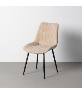 SILLA BEIGE TEJIDO-METAL CONTRACT 50 X 60 X 85 CM