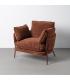 SILLÓN MARRÓN OSCURO TEJIDO-METAL 95 X 80 X 79 CM