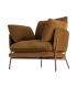 SILLÓN MARRÓN CLARO TEJIDO-METAL 95 X 80 X 79 CM