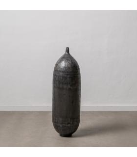 JARRÓN NEGRO ALUMINIO DECORACIÓN 33 X 33 X 100 CM
