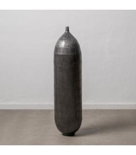 JARRÓN NEGRO ALUMINIO DECORACIÓN 33 X 33 X 120 CM