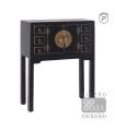 CONSOLA 2 PUERTAS Y 6 CAJONES NEGRO 63 X 26 X 80 CM