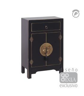 MESITA 2 PUERTAS Y 1 CAJÓN NEGRO 45 X 26 X 69 CM