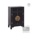 MESITA 2 PUERTAS Y 1 CAJÓN NEGRO 45 X 26 X 69 CM