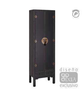 ARMARIO 2 PUERTAS Y 2 CAJONES NEGRO 55 X 33 X 185 CM