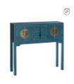 CONSOLA 4 PUERTAS Y 3 CAJONES AZUL DM 95 X 26 X 90 CM
