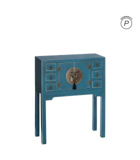 CONSOLA 2 PUERTAS Y 6 CAJONES AZUL DM 63 X 26 X 80 CM