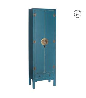 ARMARIO 2 PUERTAS Y 2 CAJONES AZUL DM 55 X 33 X 185 CM