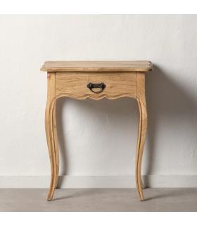MESITA NATURAL MADERA MINDI DORMITORIO 58 X 43 X 70 CM