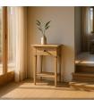 MESITA NATURAL MADERA MINDI DORMITORIO 50 X 32 X 72 CM