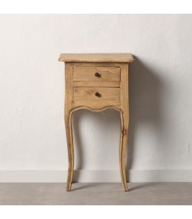 MESITA NATURAL MADERA MINDI DORMITORIO 40 X 30 X 72 CM
