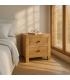 MESITA NATURAL MADERA MINDI DORMITORIO 45 X 35 X 50 CM