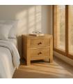MESITA NATURAL MADERA MINDI DORMITORIO 45 X 35 X 50 CM