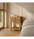 MESITA NATURAL MADERA MINDI DORMITORIO 45 X 30 X 66 CM